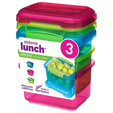 Sistema Snackboks - Lunch Packs - 3-Pak - 400ml - Ass. Farver