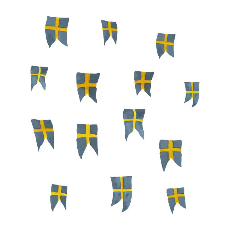 That's Mine Flytbar & genanvendelig Wallsticker - 14 stk. Svenske flag